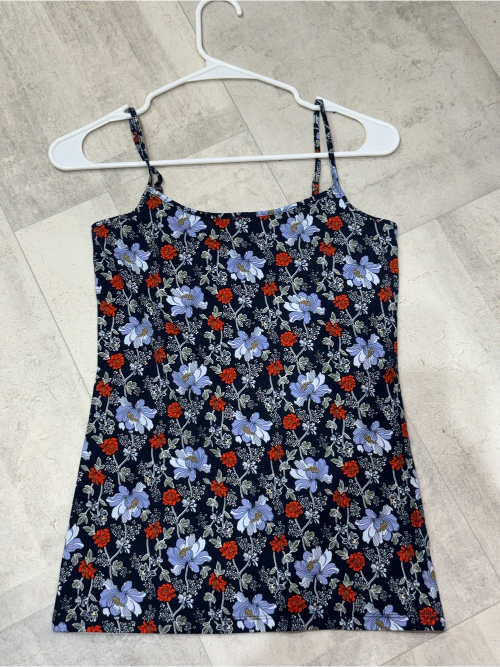 0145 LOFT Navy Floral Spaghetti Strap Camisole